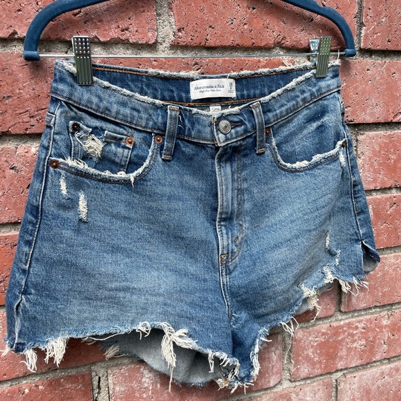Abercrombie High Rise Mom Denim Shorts - Picture 3 of 11